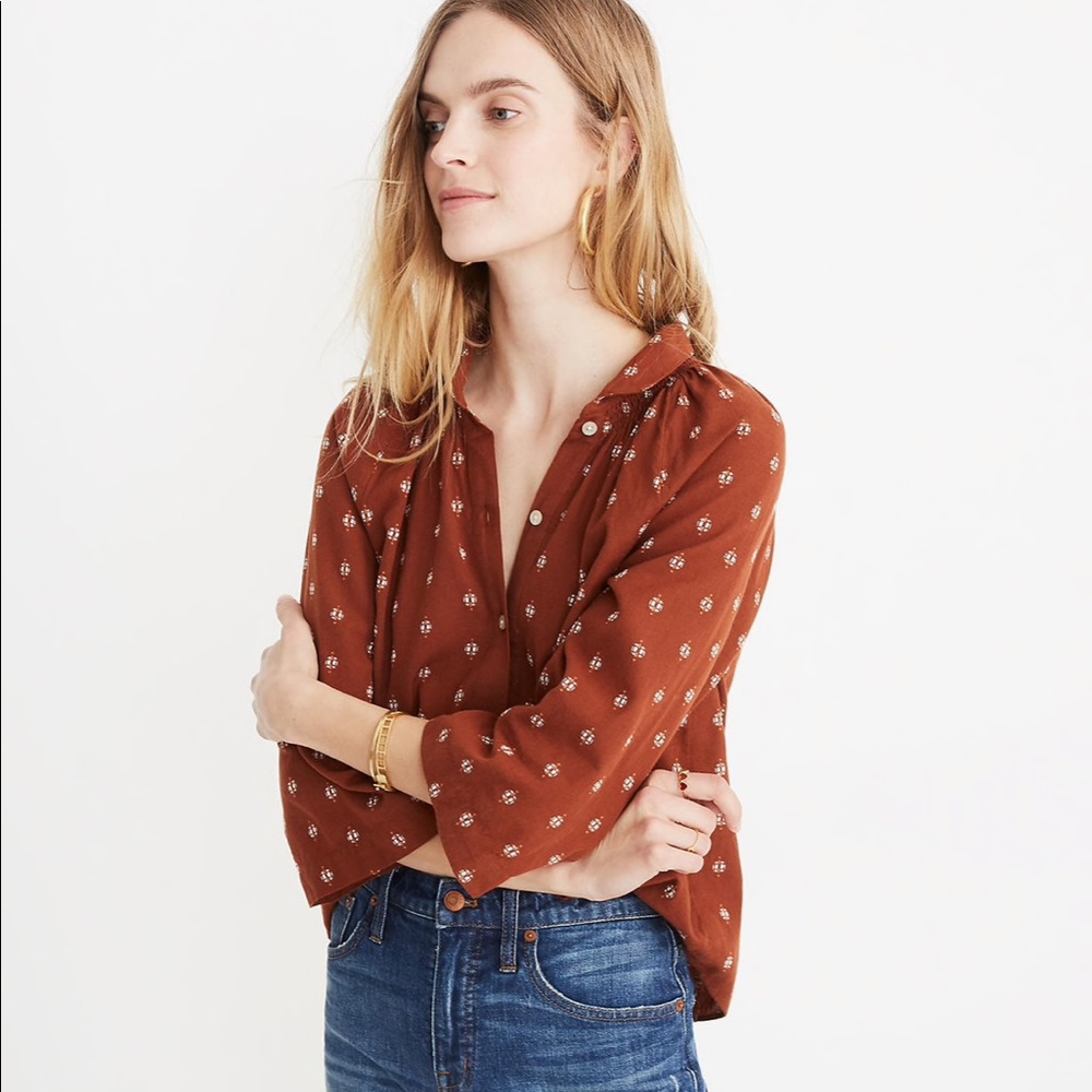 Madewell Raglan Peasant Shirt XXS